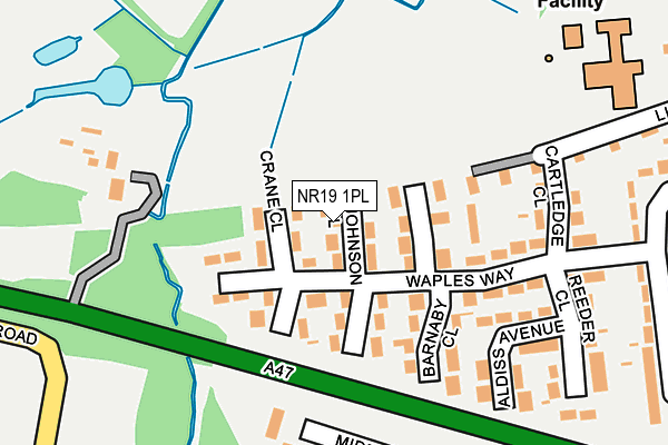 NR19 1PL map - OS OpenMap – Local (Ordnance Survey)
