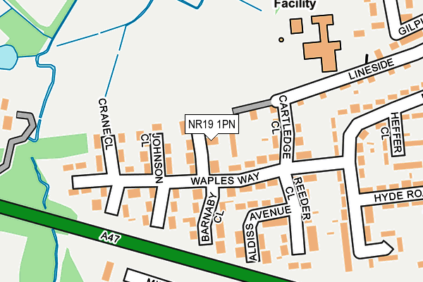 NR19 1PN map - OS OpenMap – Local (Ordnance Survey)
