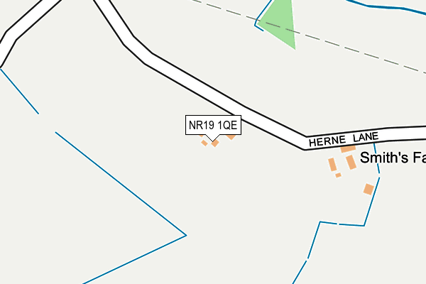 NR19 1QE map - OS OpenMap – Local (Ordnance Survey)