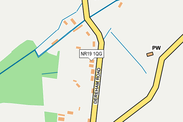NR19 1QG map - OS OpenMap – Local (Ordnance Survey)