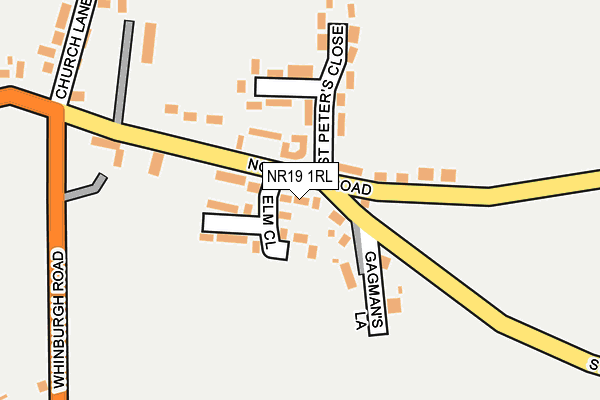NR19 1RL map - OS OpenMap – Local (Ordnance Survey)