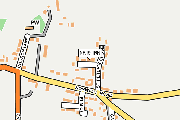 NR19 1RN map - OS OpenMap – Local (Ordnance Survey)