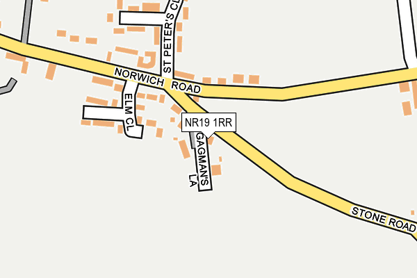 NR19 1RR map - OS OpenMap – Local (Ordnance Survey)