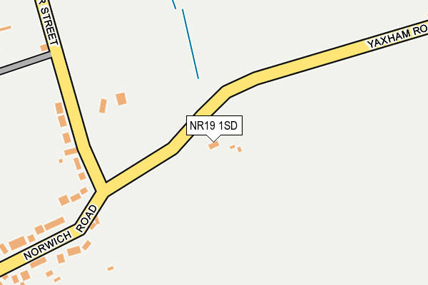 NR19 1SD map - OS OpenMap – Local (Ordnance Survey)