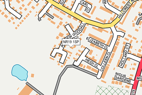 NR19 1SP map - OS OpenMap – Local (Ordnance Survey)