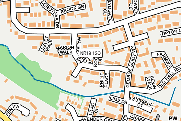 NR19 1SQ map - OS OpenMap – Local (Ordnance Survey)