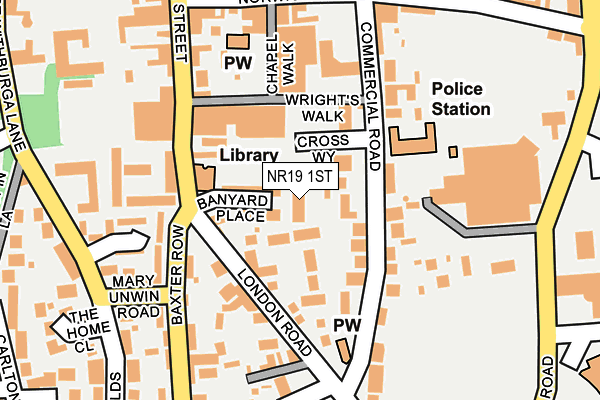 NR19 1ST map - OS OpenMap – Local (Ordnance Survey)