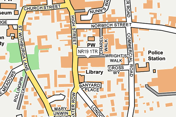 NR19 1TR map - OS OpenMap – Local (Ordnance Survey)
