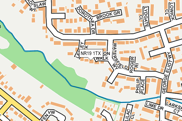 NR19 1TX map - OS OpenMap – Local (Ordnance Survey)