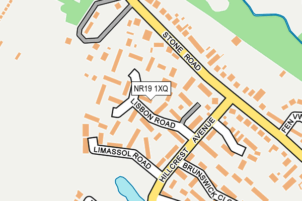 NR19 1XQ map - OS OpenMap – Local (Ordnance Survey)