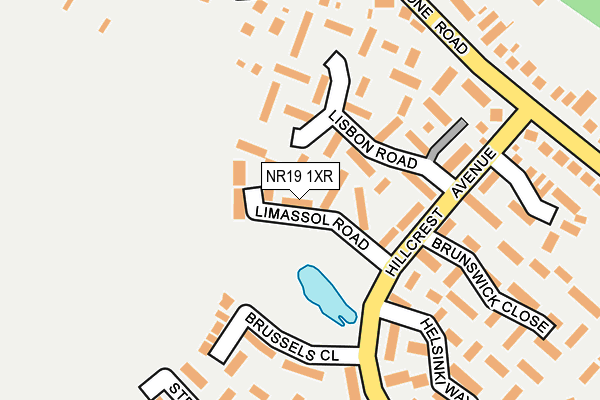 NR19 1XR map - OS OpenMap – Local (Ordnance Survey)