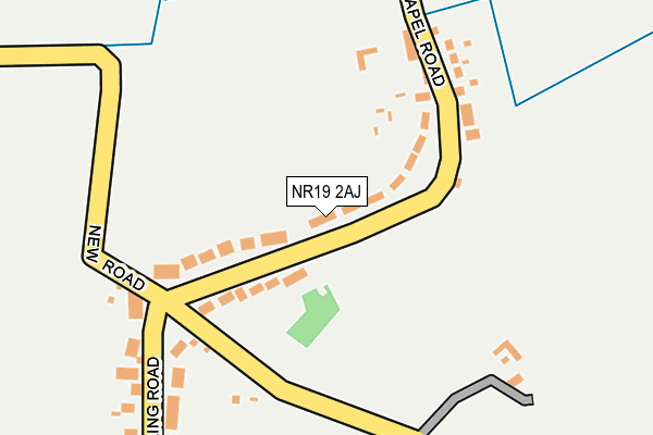 NR19 2AJ map - OS OpenMap – Local (Ordnance Survey)