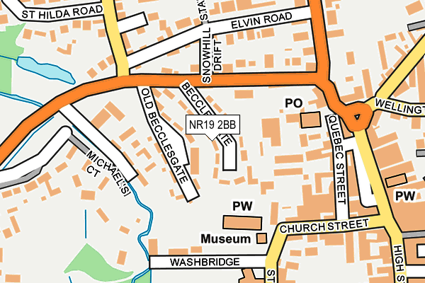 NR19 2BB map - OS OpenMap – Local (Ordnance Survey)