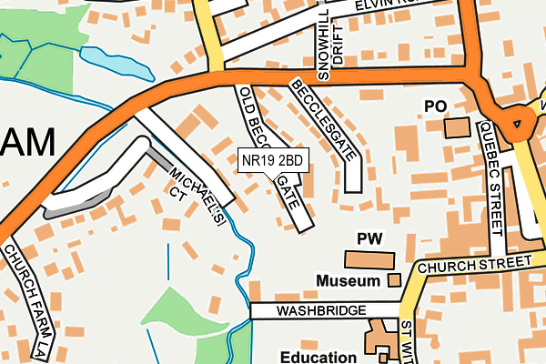 NR19 2BD map - OS OpenMap – Local (Ordnance Survey)