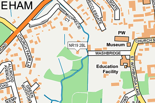 NR19 2BL map - OS OpenMap – Local (Ordnance Survey)