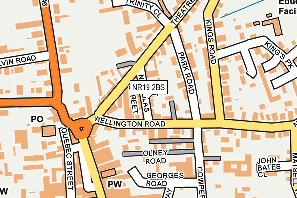 NR19 2BS map - OS OpenMap – Local (Ordnance Survey)