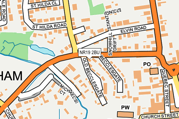 NR19 2BU map - OS OpenMap – Local (Ordnance Survey)