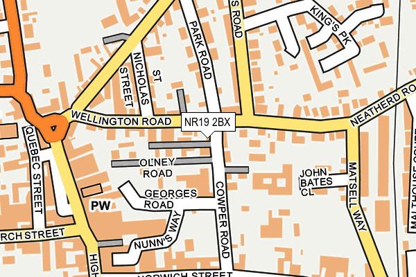 NR19 2BX map - OS OpenMap – Local (Ordnance Survey)