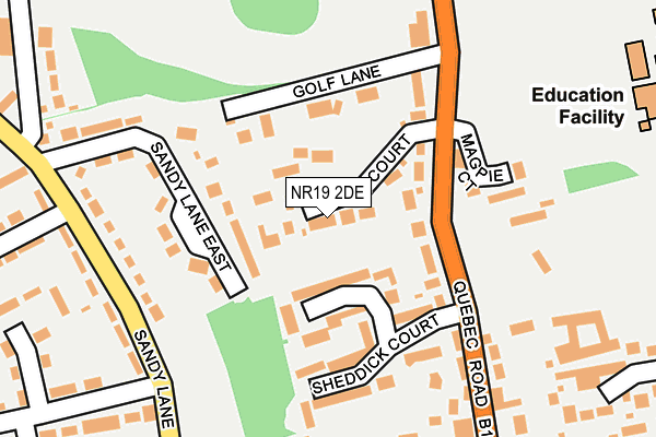 NR19 2DE map - OS OpenMap – Local (Ordnance Survey)