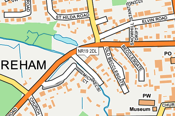 NR19 2DL map - OS OpenMap – Local (Ordnance Survey)