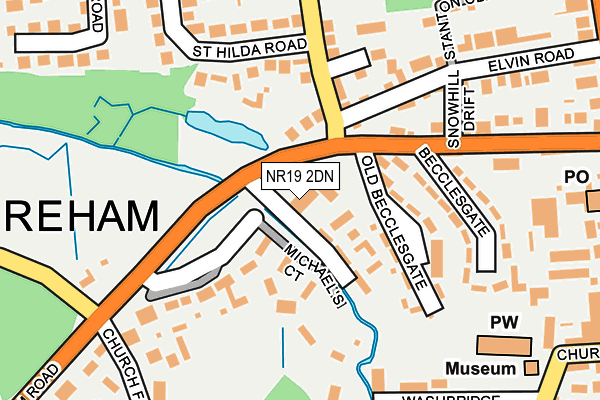 NR19 2DN map - OS OpenMap – Local (Ordnance Survey)
