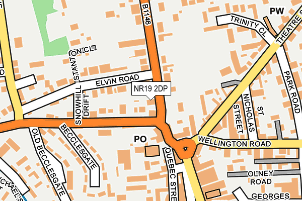 NR19 2DP map - OS OpenMap – Local (Ordnance Survey)