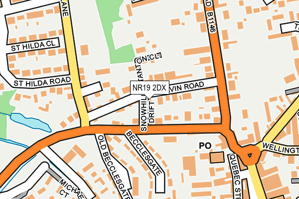 NR19 2DX map - OS OpenMap – Local (Ordnance Survey)