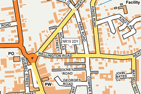 NR19 2DY map - OS OpenMap – Local (Ordnance Survey)