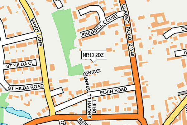 NR19 2DZ map - OS OpenMap – Local (Ordnance Survey)