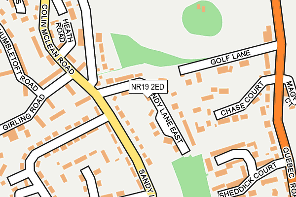 NR19 2ED map - OS OpenMap – Local (Ordnance Survey)