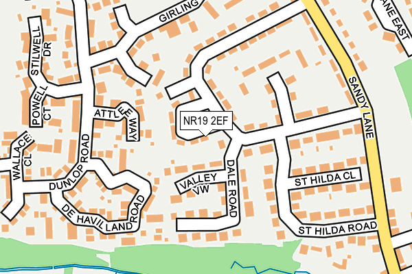NR19 2EF map - OS OpenMap – Local (Ordnance Survey)