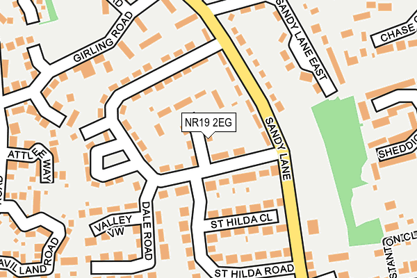 NR19 2EG map - OS OpenMap – Local (Ordnance Survey)