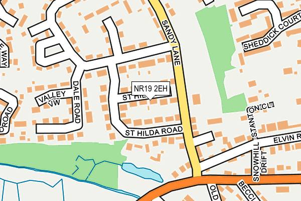 NR19 2EH map - OS OpenMap – Local (Ordnance Survey)