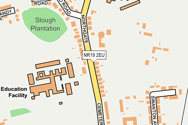 NR19 2EU map - OS OpenMap – Local (Ordnance Survey)