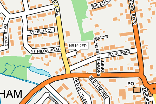 NR19 2FD map - OS OpenMap – Local (Ordnance Survey)