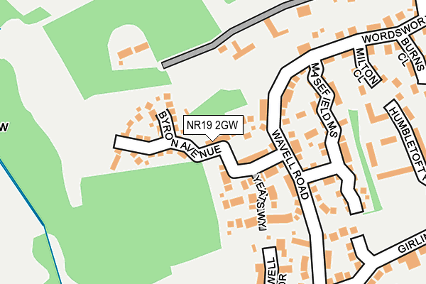 NR19 2GW map - OS OpenMap – Local (Ordnance Survey)
