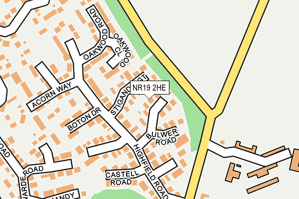 NR19 2HE map - OS OpenMap – Local (Ordnance Survey)