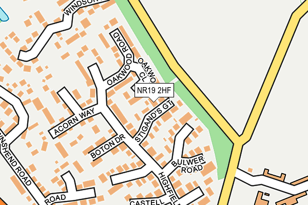 NR19 2HF map - OS OpenMap – Local (Ordnance Survey)