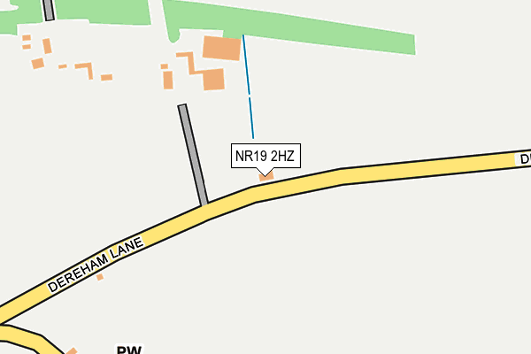 NR19 2HZ map - OS OpenMap – Local (Ordnance Survey)