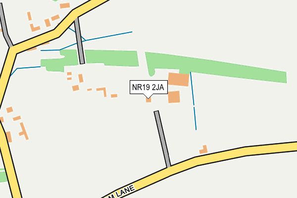 NR19 2JA map - OS OpenMap – Local (Ordnance Survey)