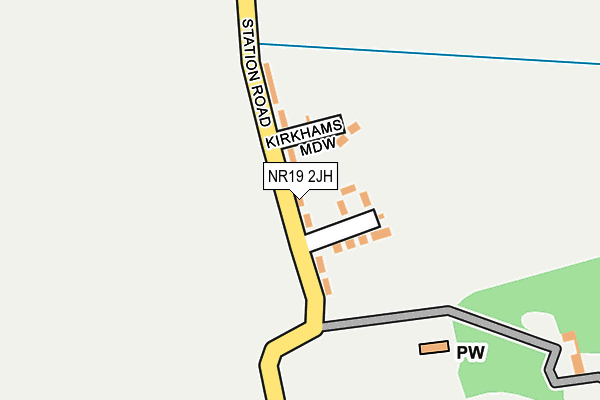 NR19 2JH map - OS OpenMap – Local (Ordnance Survey)