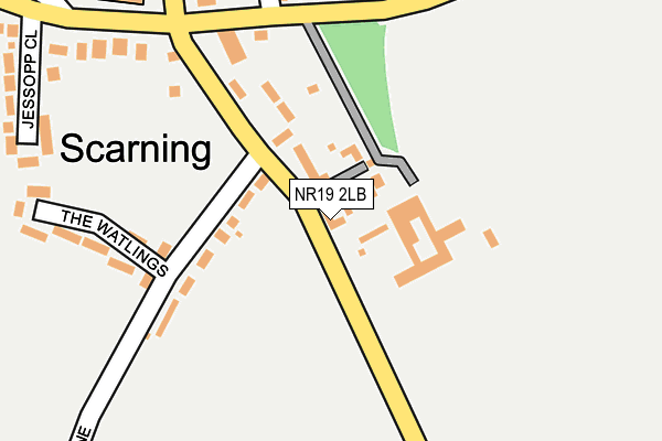 NR19 2LB map - OS OpenMap – Local (Ordnance Survey)