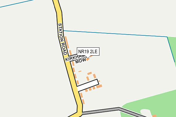 NR19 2LE map - OS OpenMap – Local (Ordnance Survey)