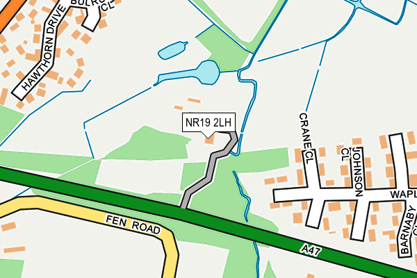 NR19 2LH map - OS OpenMap – Local (Ordnance Survey)