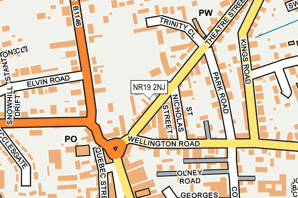 NR19 2NJ map - OS OpenMap – Local (Ordnance Survey)