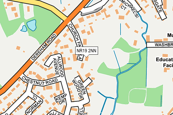 NR19 2NN map - OS OpenMap – Local (Ordnance Survey)