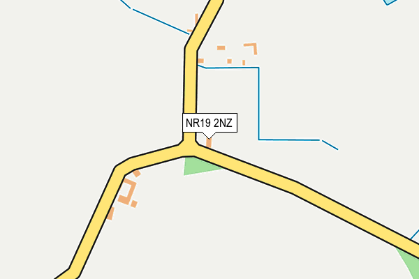 NR19 2NZ map - OS OpenMap – Local (Ordnance Survey)