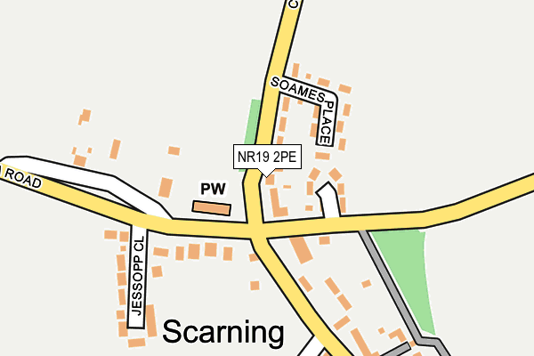NR19 2PE map - OS OpenMap – Local (Ordnance Survey)
