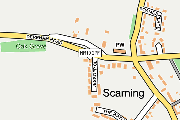 NR19 2PF map - OS OpenMap – Local (Ordnance Survey)