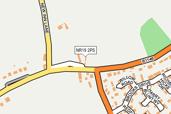 NR19 2PS map - OS OpenMap – Local (Ordnance Survey)